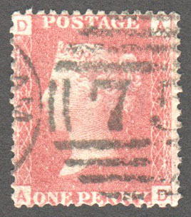 Great Britain Scott 33 Used Plate 72 - AD - Click Image to Close